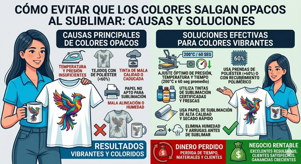 Cómo evitar que los colores salgan opacos al sublimar causas y soluciones