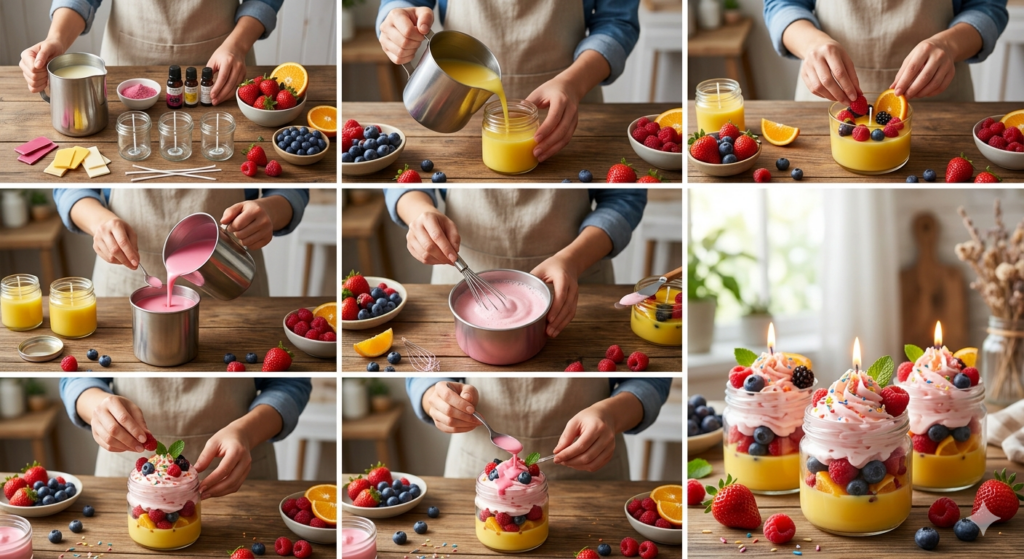 Cómo hacer velas tipo helado con frutas paso a paso
