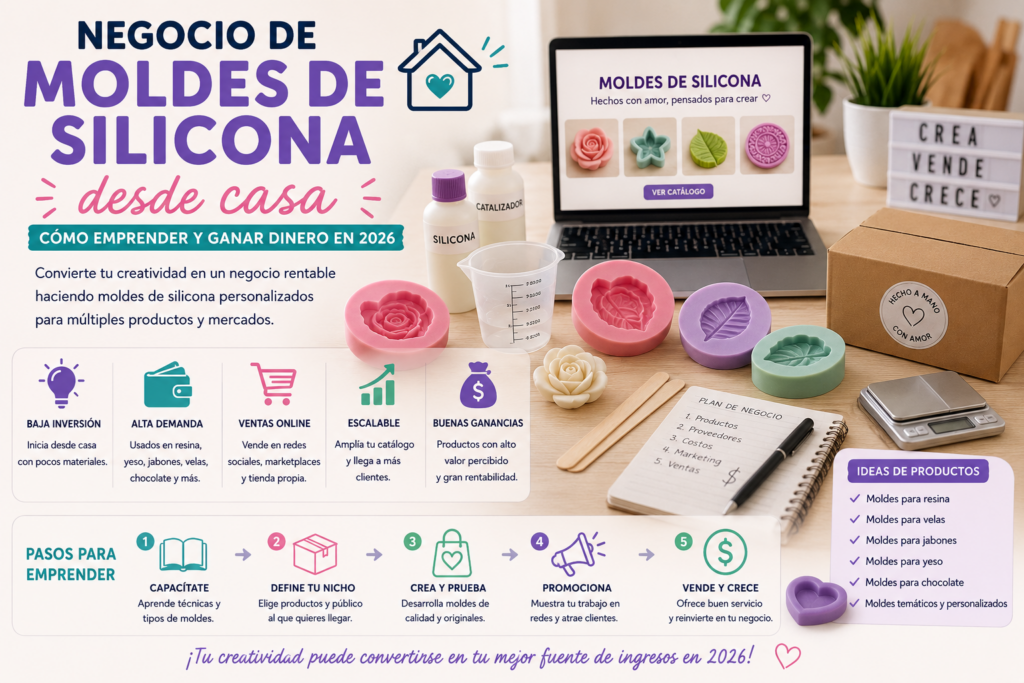 Negocio de moldes de silicona desde casa cómo emprender y ganar dinero en 206