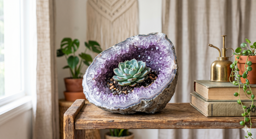 Qué es una maceta geoda y por qué arrasan en decoración