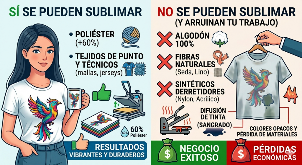 Qué telas se pueden sublimar y cuáles arruinan tu trabajo