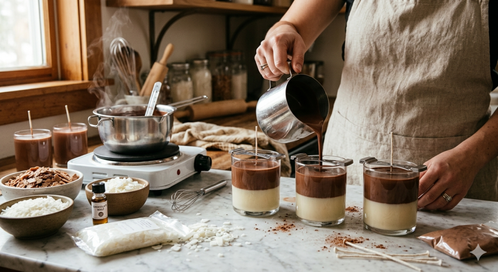 Velas malteadas de chocolate cómo hacerlas en casa desde cero