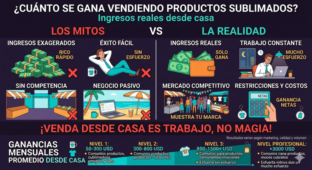 ¿Cuánto se gana vendiendo productos sublimados Ingresos reales desde casa