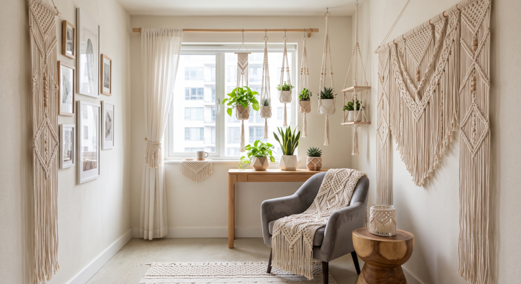 10 Ideas de decoración en macramé para ROOMS pequeños y espacios modernos