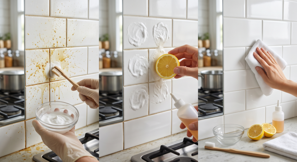 Cómo quitar las manchas de grasa en la pared de la cocina sin pintar ni raspar