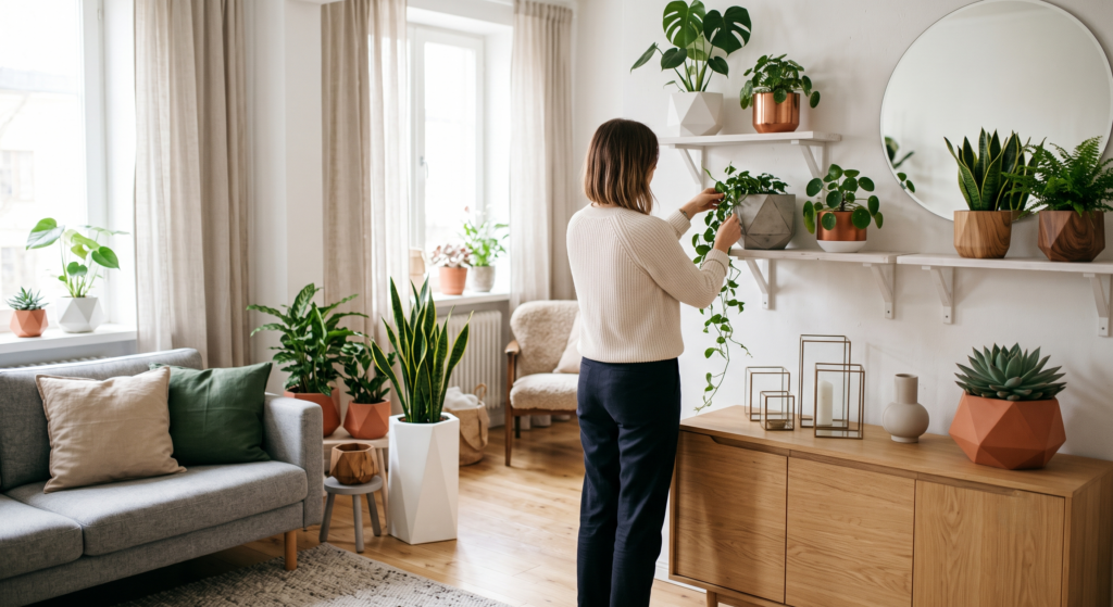 Decoración escandinava con macetas geométricas cómo integrarlas en tu hogar 🏠🌿