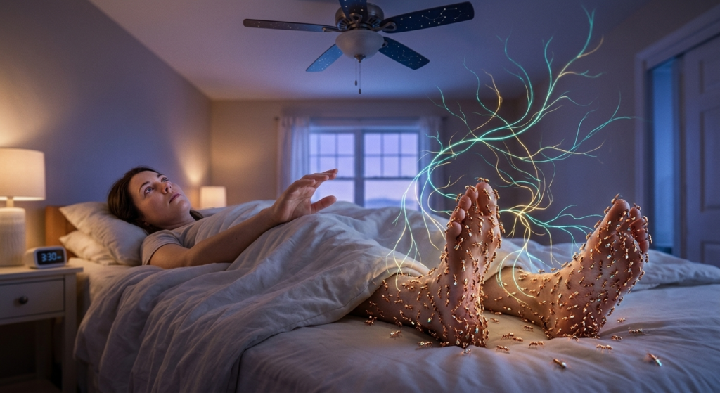 Hormigueo en los pies por las noches que no deja dormir bien aunque no estés cansado