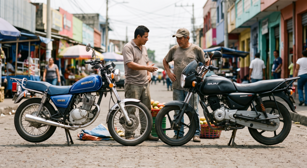 Suzuki GN125 vs Bajaj Boxer 150 en El Salvador: ¿Cuál es mejor?
