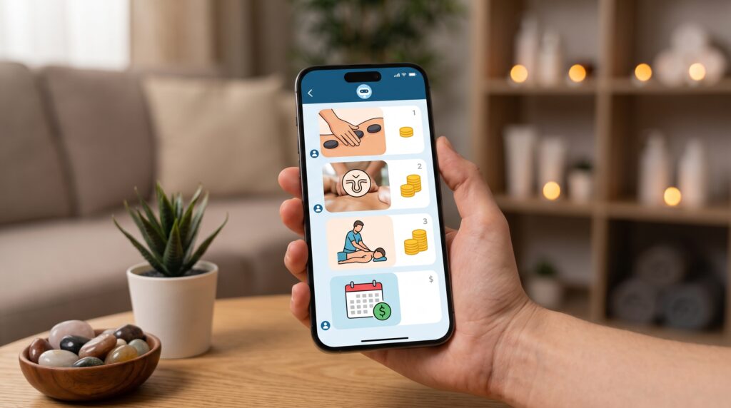 Cómo un bot de IA muestra modalidades y precios de masajes sin atender el chat a mano