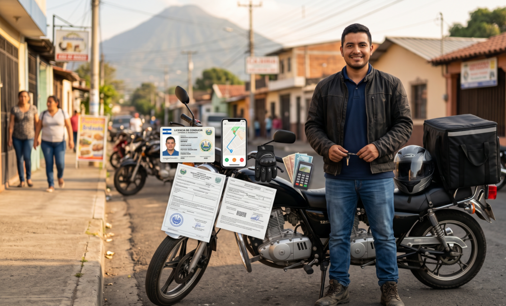 Requisitos para trabajar de repartidor en moto en El Salvador 2026